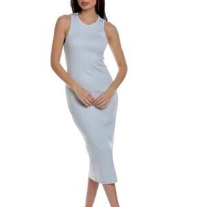Standard James Perse Powder Blue Soft Cotton Ribbed Bodycon Summer Dress XL